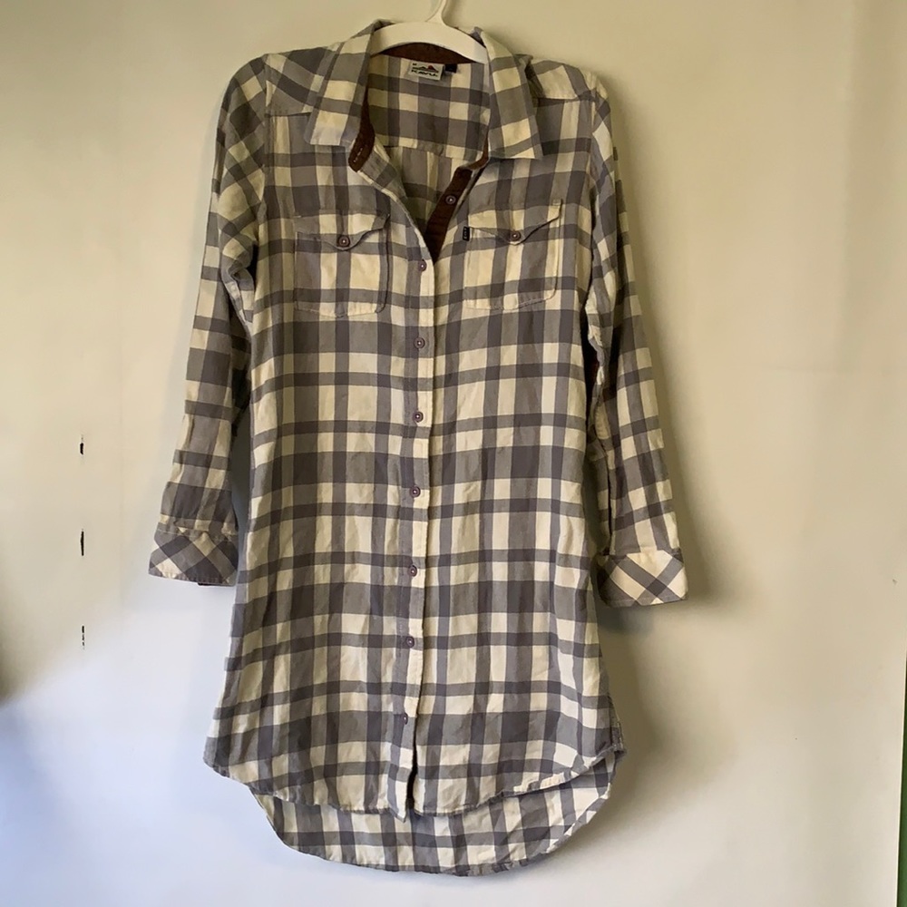 KAVU Jurnee Flannel Shirt Dress - Women's medium